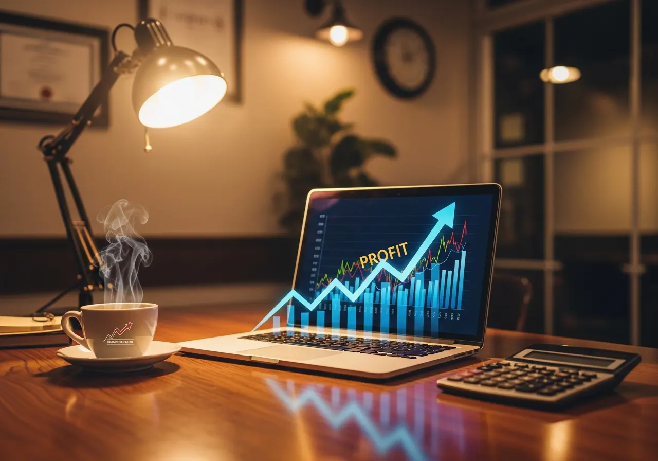 Dashboard de relatórios financeiros de restaurante com gráficos de faturamento e custos