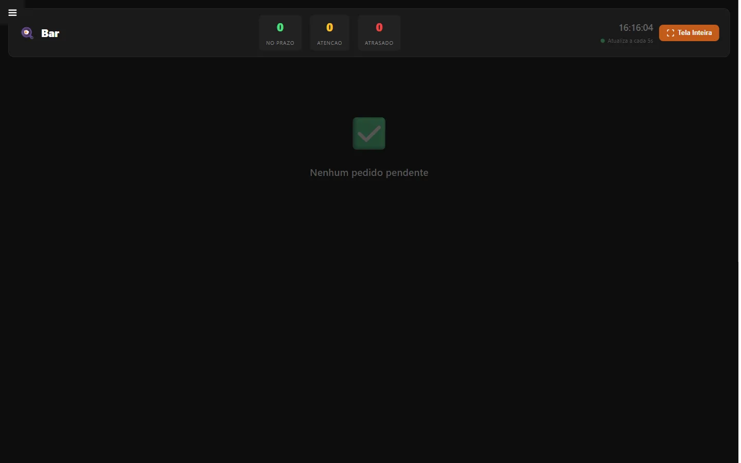 Monitor unificado de pedidos de salão, balcão, delivery e iFood no sistema para restaurante